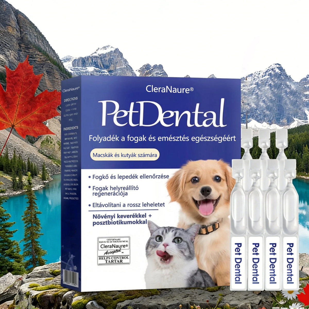 🥇[Hivatalos áruház] CleraNaure® Pet Dental & Digestive Health Oral Liquid – Frissíti a leheletet, eltávolítja a fogkövet, elősegíti az íny regenerálódását és stabilizálja a fogakat (macskák és kutyák számára) – Ma 80% kedvezménnyel!- 🌻