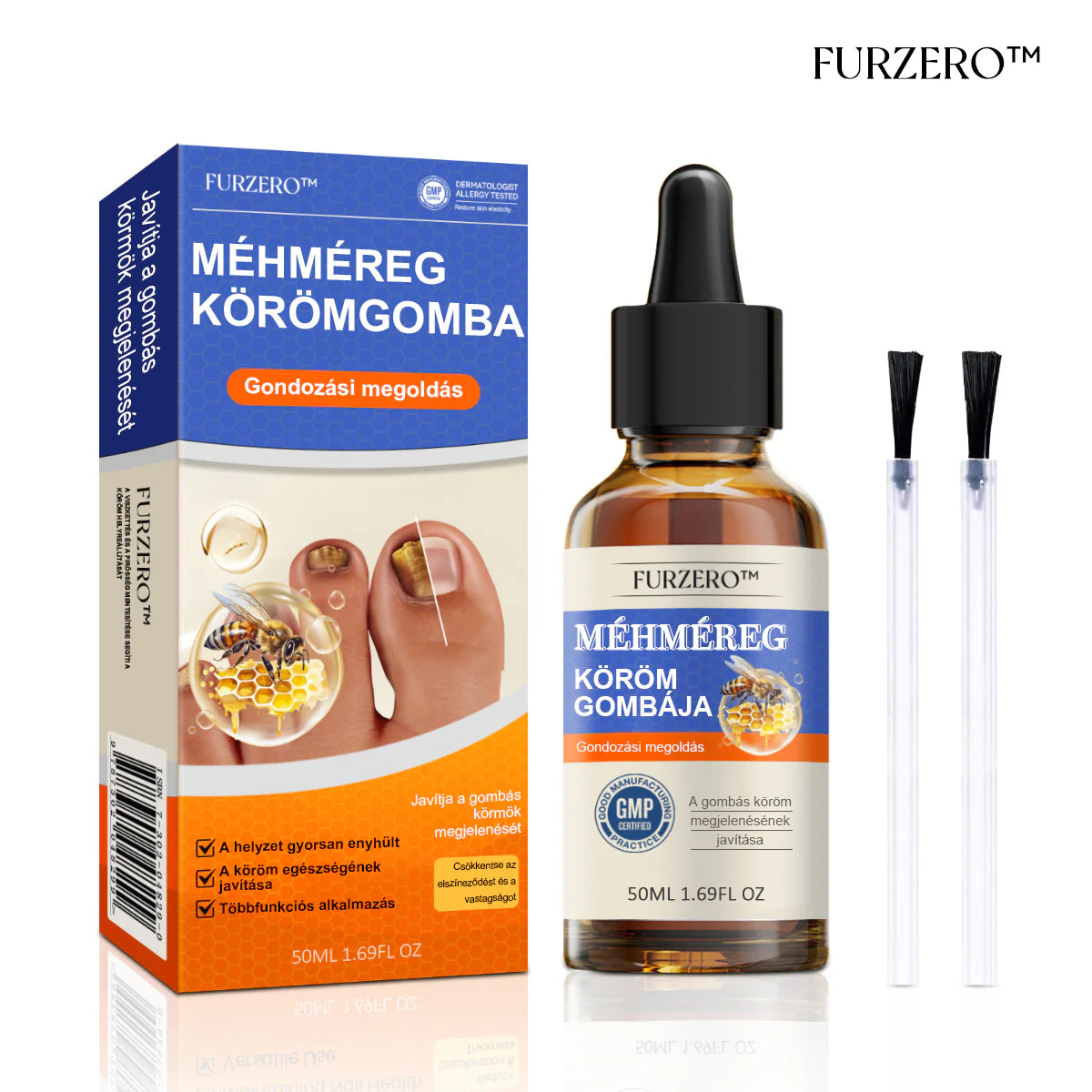 🐝Most 50% kedvezménnyel丨Furzero™ Méhméreg Körömgomba Kezelőoldat: Teljes megoldás a körömgomba problémájára🌟👣👣（Az utánvétes fizetést）