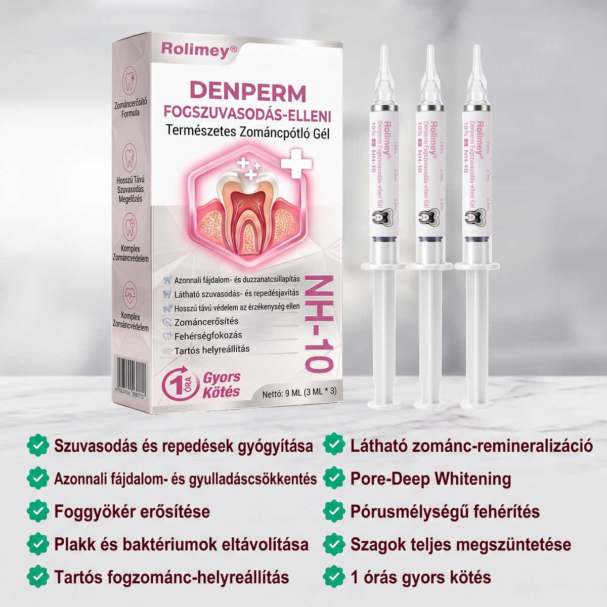 Rolimey® DenPerm – Természetes, zománcpótló gél szuvas léziók kezelésére🎃
