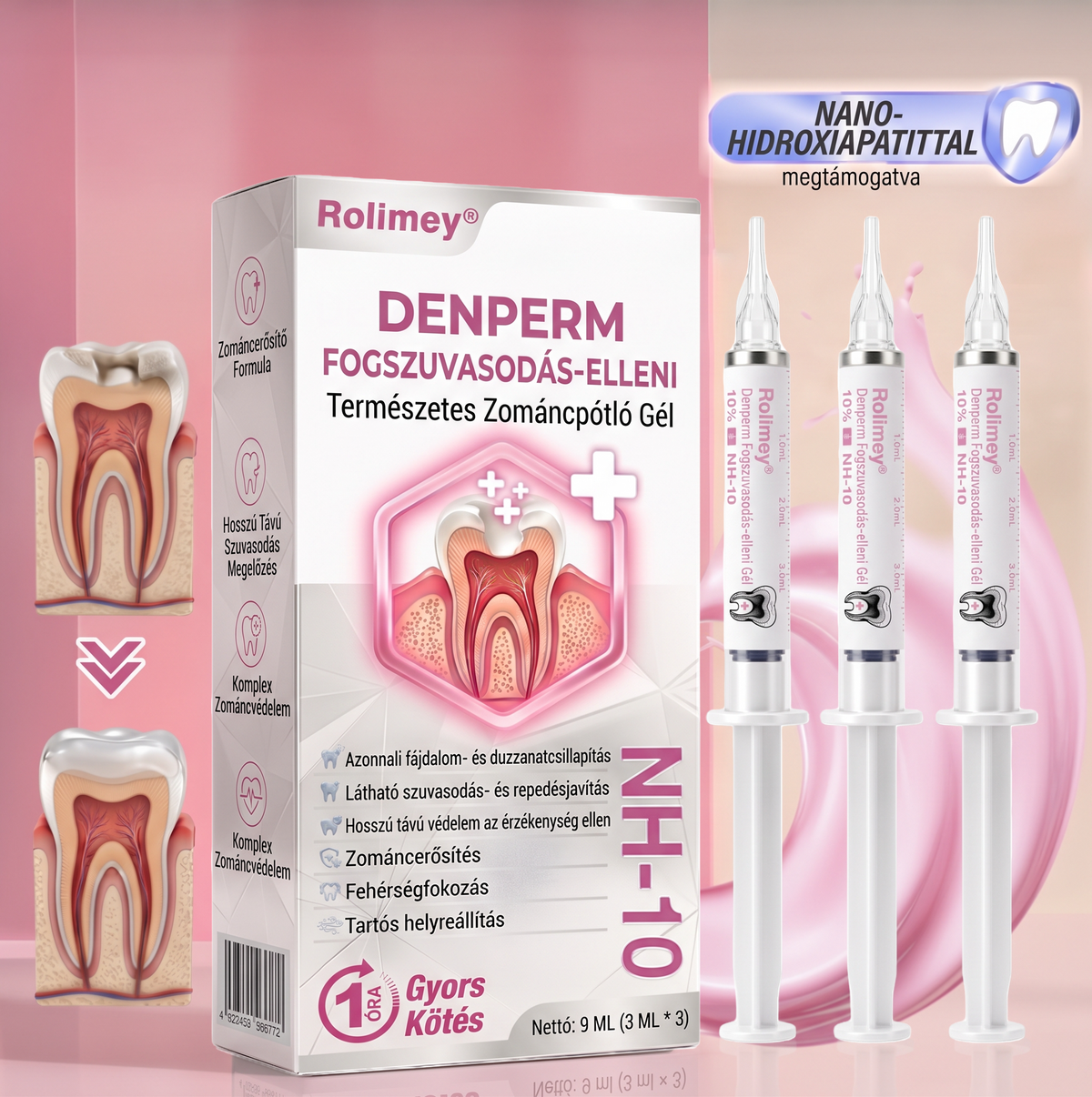 Rolimey® DenPerm – Természetes, zománcpótló gél szuvas léziók kezelésére🎃