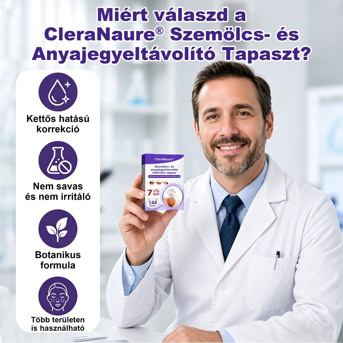 CleraNaure® mikrotűs szemölcs- és anyajegyeltávolító tapasz-🔥