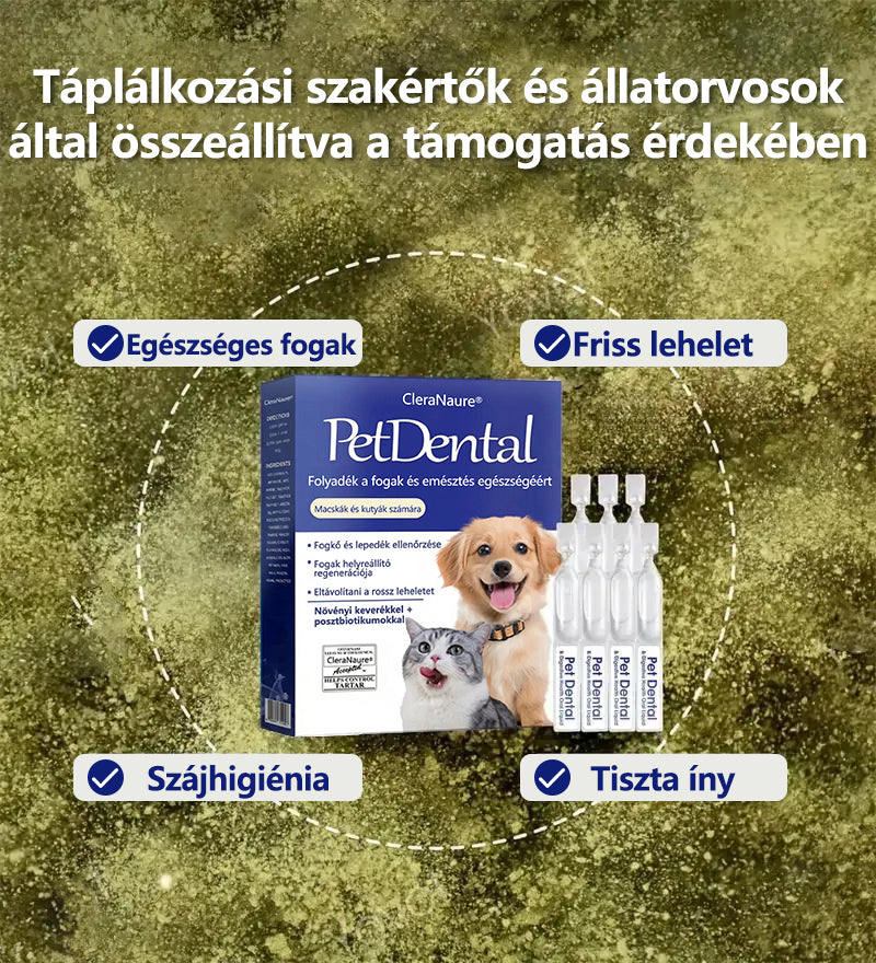 🥇[Hivatalos áruház] CleraNaure® Pet Dental & Digestive Health Oral Liquid – Frissíti a leheletet, eltávolítja a fogkövet, elősegíti az íny regenerálódását és stabilizálja a fogakat (macskák és kutyák számára) – Ma 80% kedvezménnyel!- 🌻